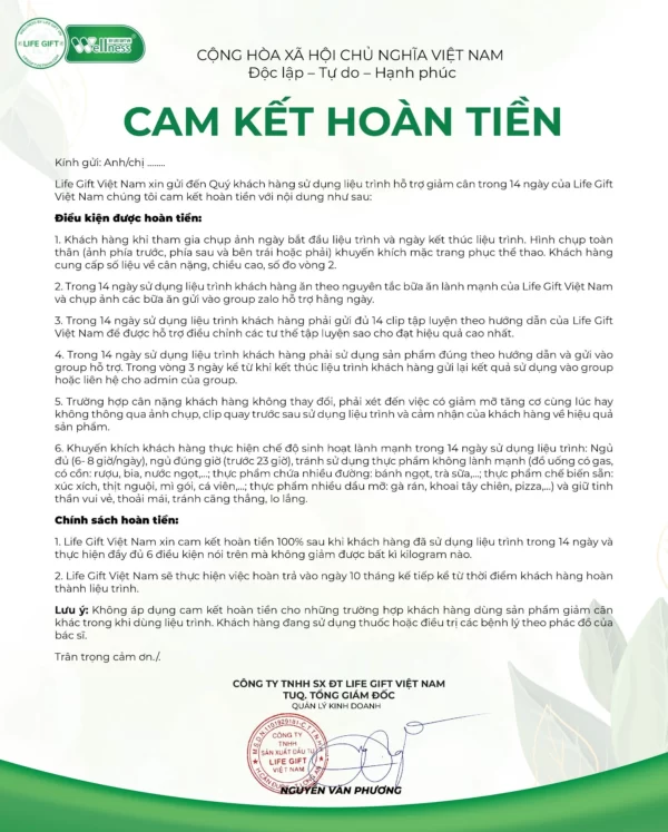 Cam Kết Hoàn Tiền Wellness By Life Gift Việt Nam - Droppii Shops