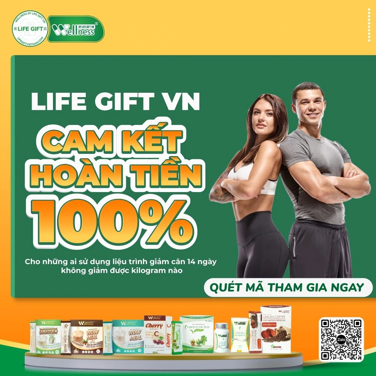 Life Gift VN Cam Kết Hoàn Tiền 100% Cho Những Ai Sử Dụng Liệu Trình 14 Ngày Mà Không Giảm được Kg Nào - Droppii Shops
