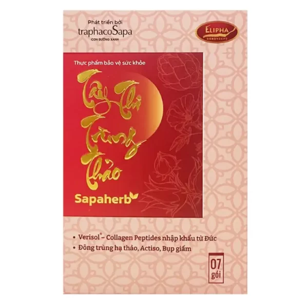 Tây Thi Trùng Thảo Sapaherb hộp 7 gói chính hãng giá tốt - Elipha - Traphaco Sapa - Vitafood - Droppii Shops