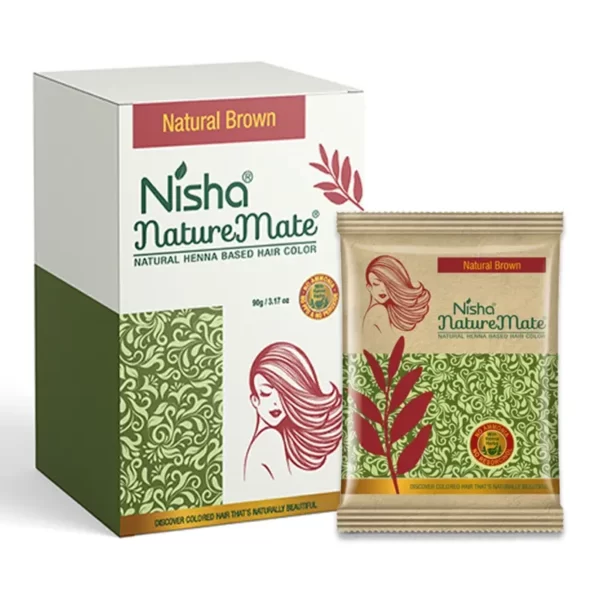 Bột phủ màu tóc Nisha Naturemate Natural Henna Based Hair Color – Natural Brown chính hãng giá tốt - Droppii Drops