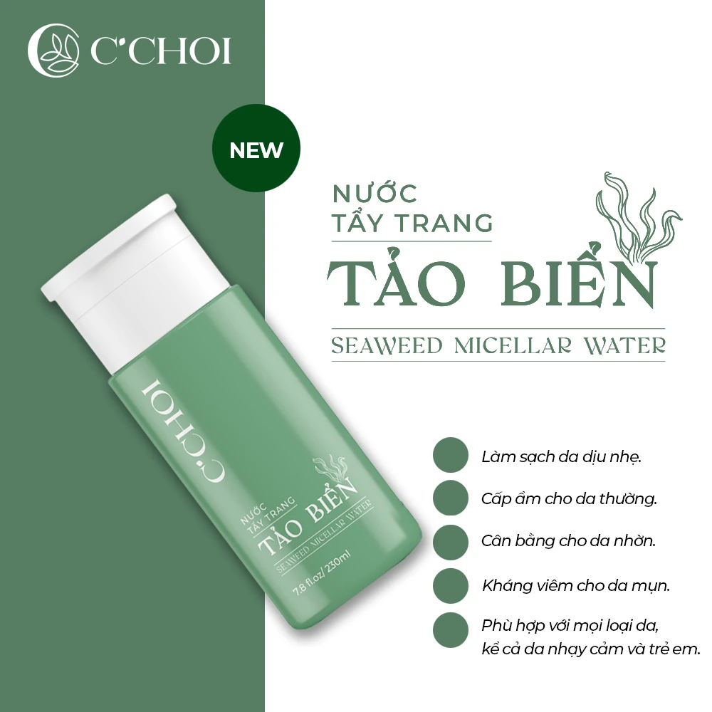 Công Dụng Nước Tẩy Trang Tảo Biển C’choi – Seaweed Micellar Water