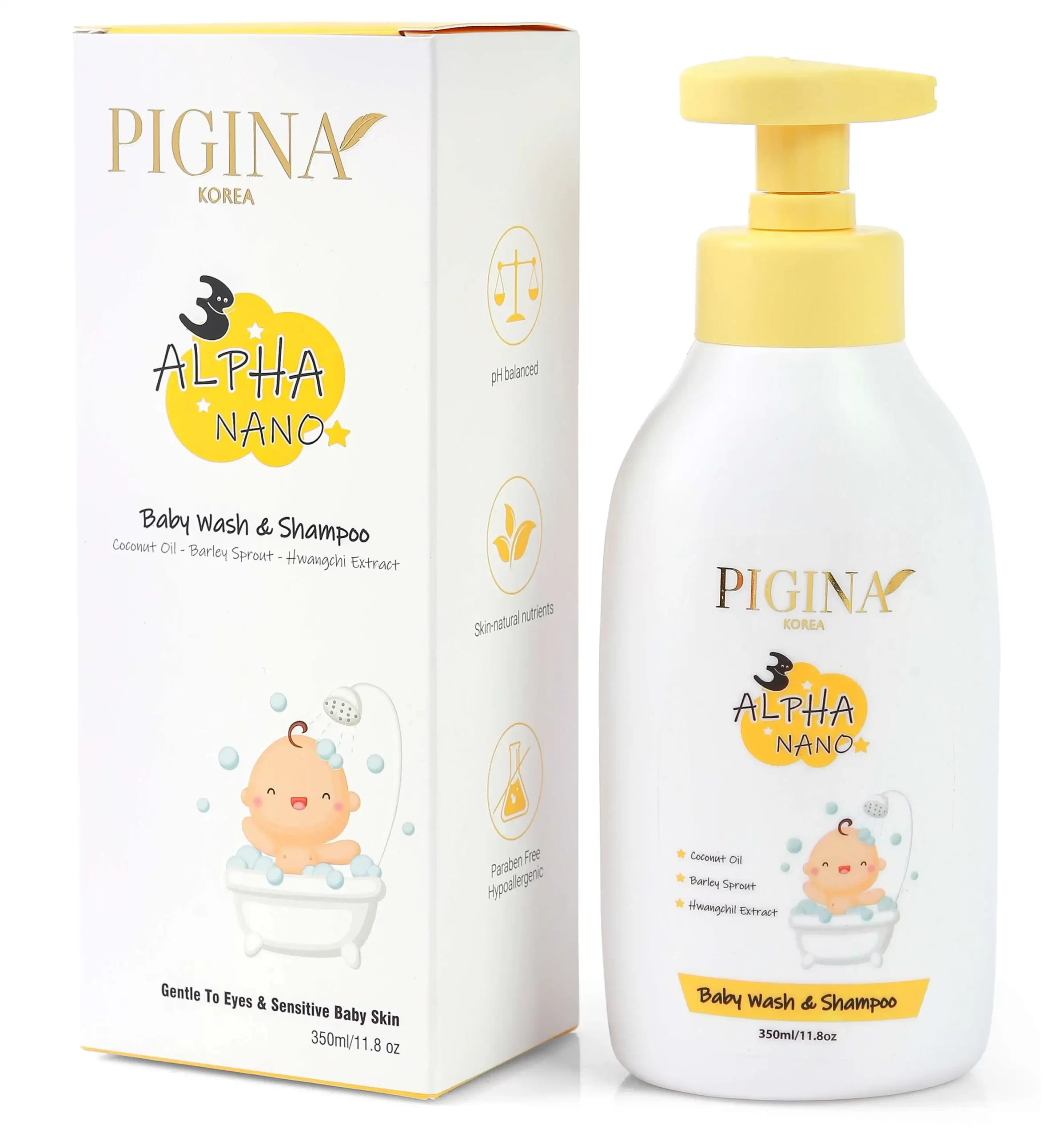Sữa tắm gội cho bé Pigina Baby Wash & Shampoo 350ml chính hãng giá tốt - DroppiiShops