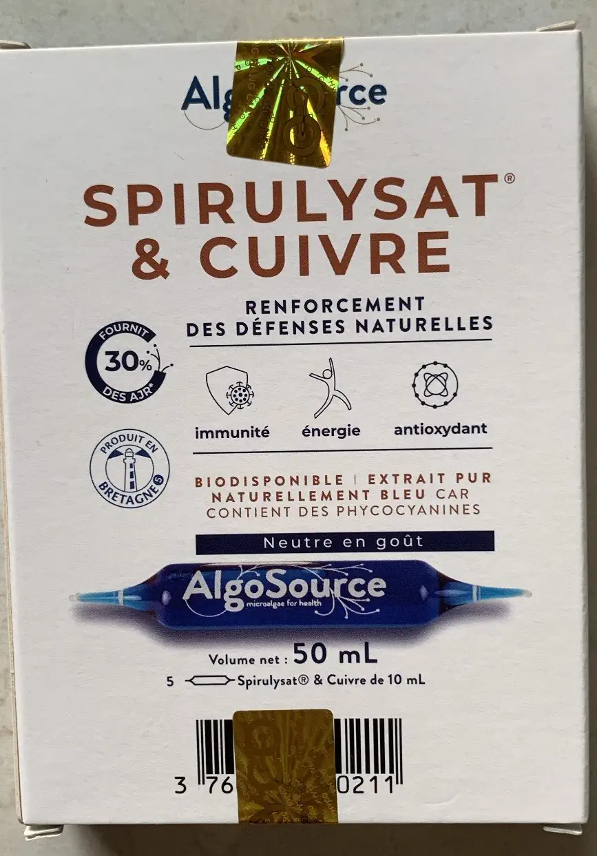 Mặt Sau Hộp Kit Mini Phycocyanin Spirulysat & Cuivre - Droppii Shops