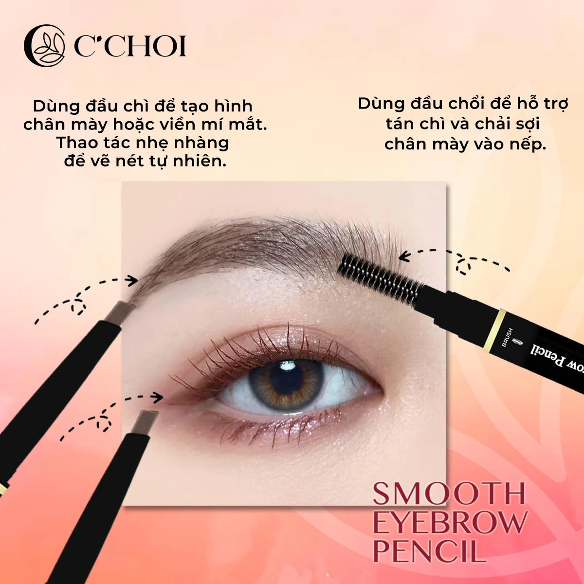 Cách Sử Dụng Chì Kẻ Mày C'choi - Smooth Eyebrow Pencil - Punar - Droppii Shops