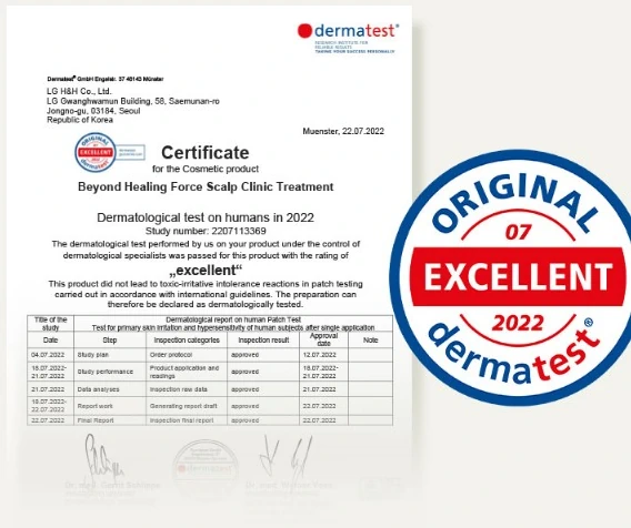 Certificate For The Cosmetic Product Beyond Healing Force Scalp Clinic Treatment - Droppii Shops