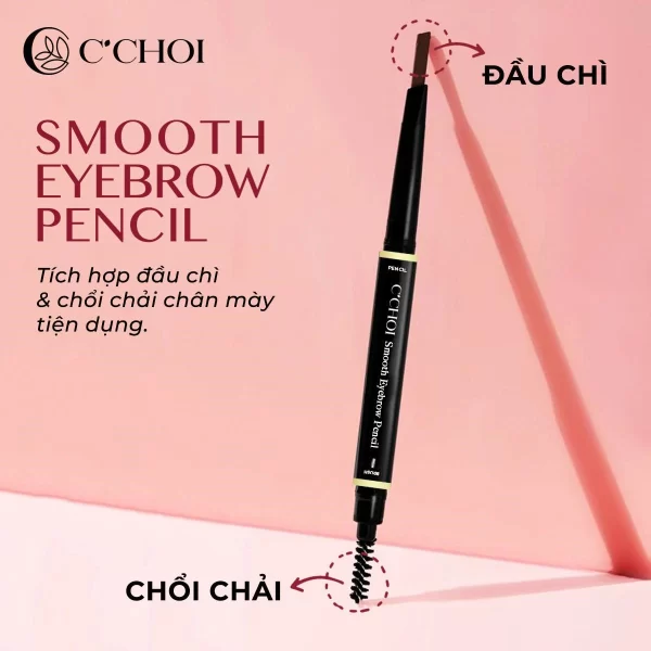 Chổi Chải Và đầu Chì Kẻ Mày C'choi - Smooth Eyebrow Pencil - Punar - Droppii Shops