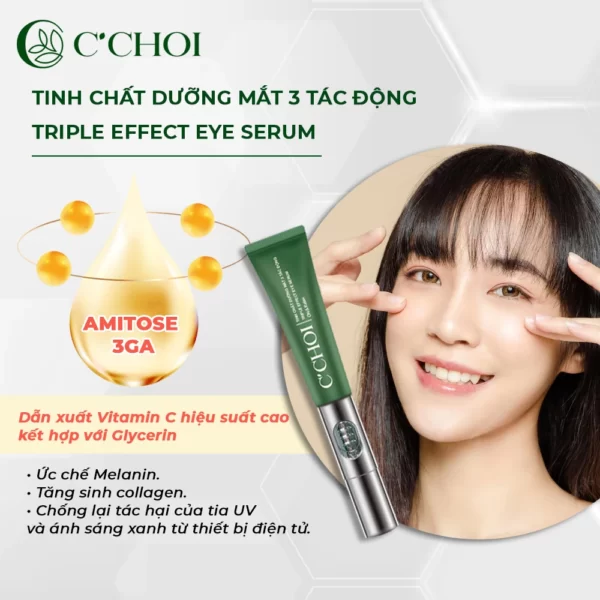 Tinh Chất Dưỡng Mắt 3 Tác động C’choi - Triple Effect Eye Serum - Tác Dụng Của Vitamin C Và Glycerin - Punar - Droppii Shops