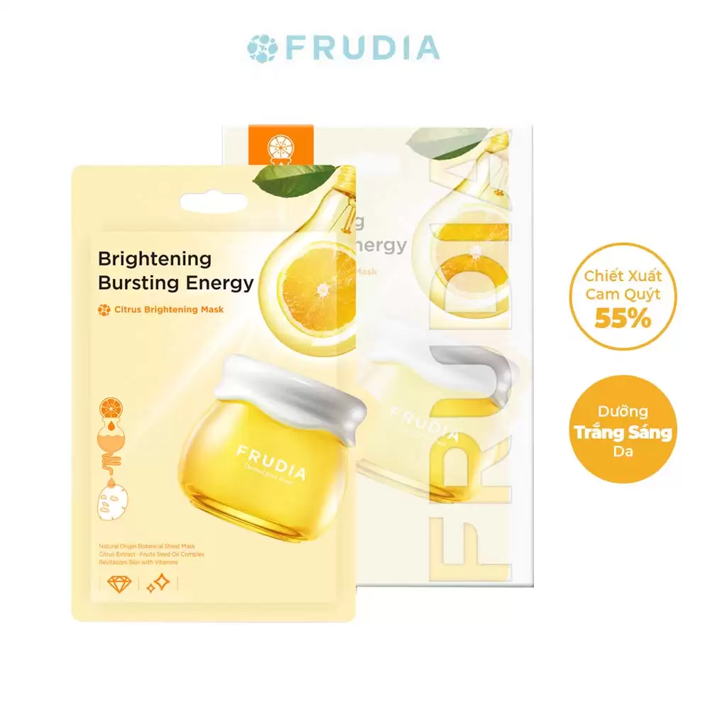 Mặt nạ Cam Quýt giúp dưỡng da trắng sáng - Frudia Citrus brightening mask 20ml - Droppii Mall