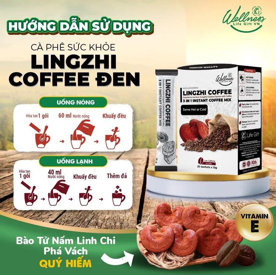 Cách Sử Dụng Cà Phê Sức Khỏe Lingzhi Coffee đen - Droppii Shops